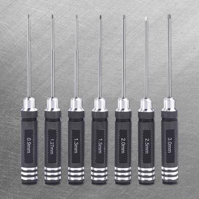 7dílná sada šestihranných šroubováků Mini šroubovák s přesnou rukojetí 0,9 mm-3,0 mm pro nástroj na opravu modelů RC vrtulníků