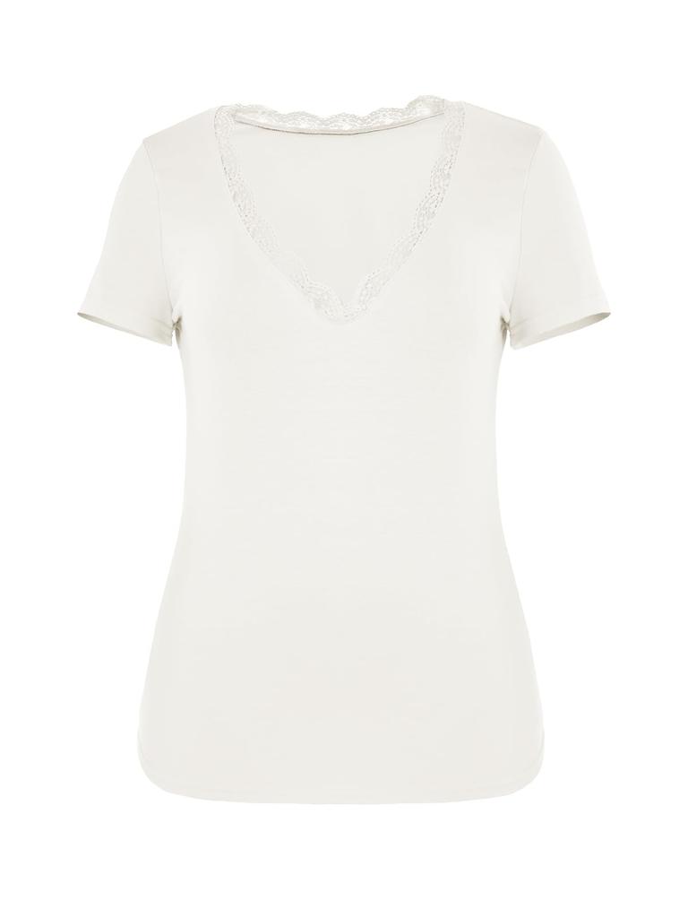 Womens Y2K Lace V Neck T Shirt Short Sleeve Slim Fit Going Out Top