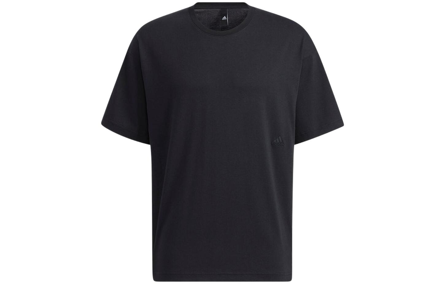 

Adidas T Shirts Men s Black Crew Neck Moderate Straight Fit HD2486 J/L