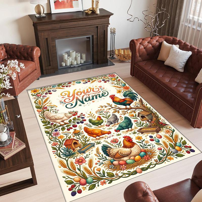 Other Similar Designs Theme Crystal Velvet Rug Personalized Custom Name Text Soft Floor Mat Home Decor