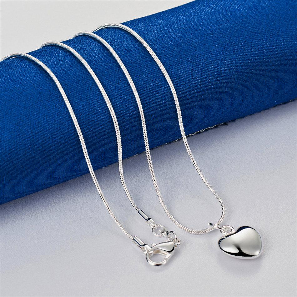 925 sterling silver 16-30 inch exquisite heart-shaped pendant necklace for women's fashion wedding engagement jewelry