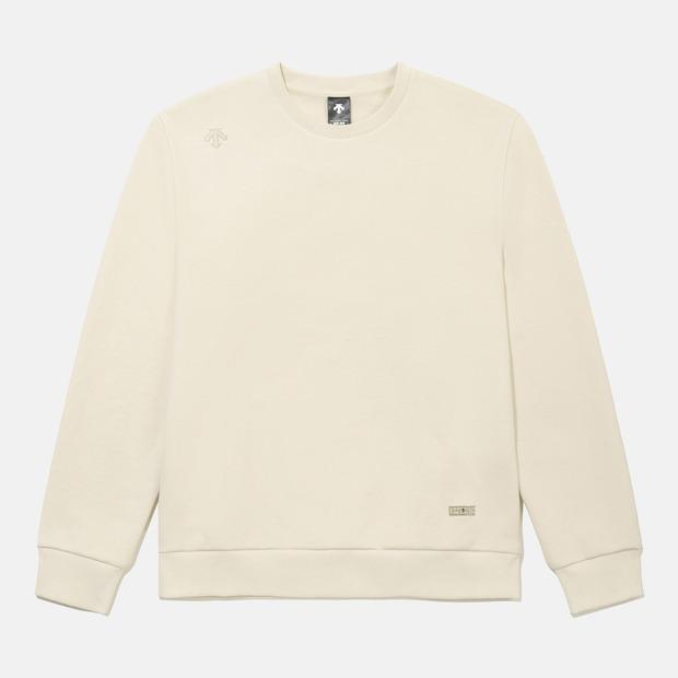 DESCENTE Sports Terry Wording Logo Sweatshirt Ivory Sr123Uht11 (A Type)