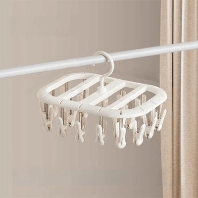 Thickened Design Sock Drying Rack 12/20 Clips with Extended Rod Hanging Underwear Clips Space Saving 360° Rotatable