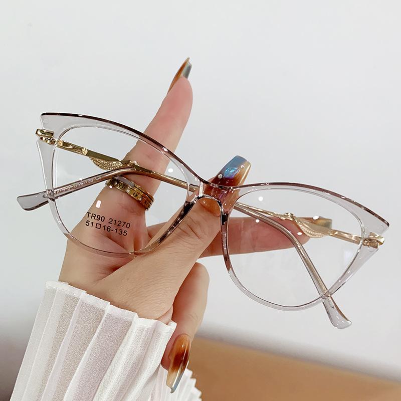 

Ultra light TR90 Frame Eyeglasses for Women Anti Blue Light Glasses Fashion Printed Cat Eye Reading Glasses Compute Goggles