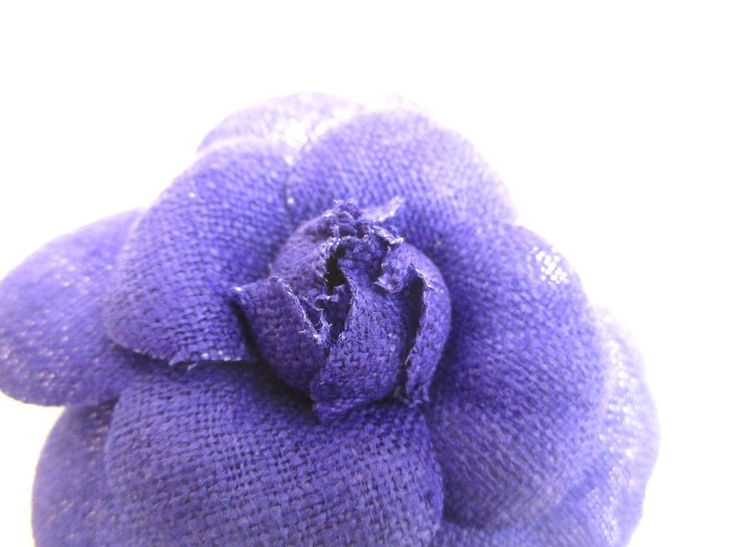 Authentic CHANEL Camelia Purple Fabric Corsage Brooch #b077  Seller refurbished