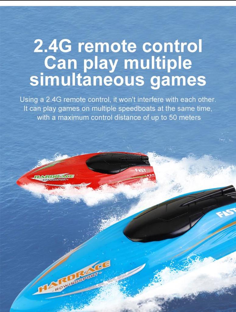 2.4G Remote Control Mini Stunt Speedboat with High-Brightness Lights - Children's Water Toy