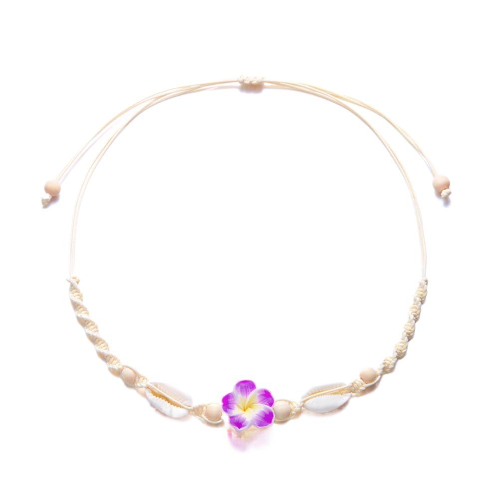 Bohemia Flower Clavicle Chain Weaving Chain Choker Fashion Shell Beads Necklace  Seaside