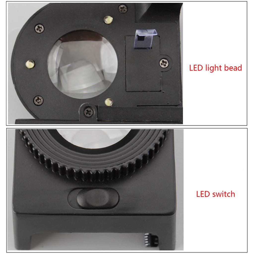 20X Illuminated Loupe Magnifier Coin Magnifier with Light Jewelers Magnifying Glass for Coins Textile Embroidery Stamps
