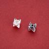 S925 Sterling Silver X Pattern Spacer Square Beads for DIY Jewelry & Bracelets