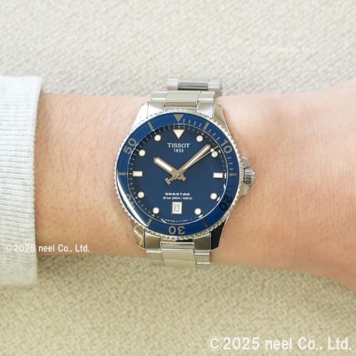 Tissot Men's Seastar 1000 Watch, 40mm, Blue Dial, Bracelet, T1204101104100, Officially Imported