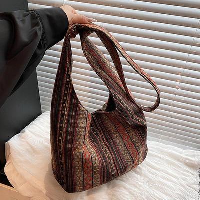 Geantă de umăr crossbody pentru femei cu imprimeu vintage, nouă, populară, cu capacitate mare, minimalistă, cu culori contrastante, geantă tote