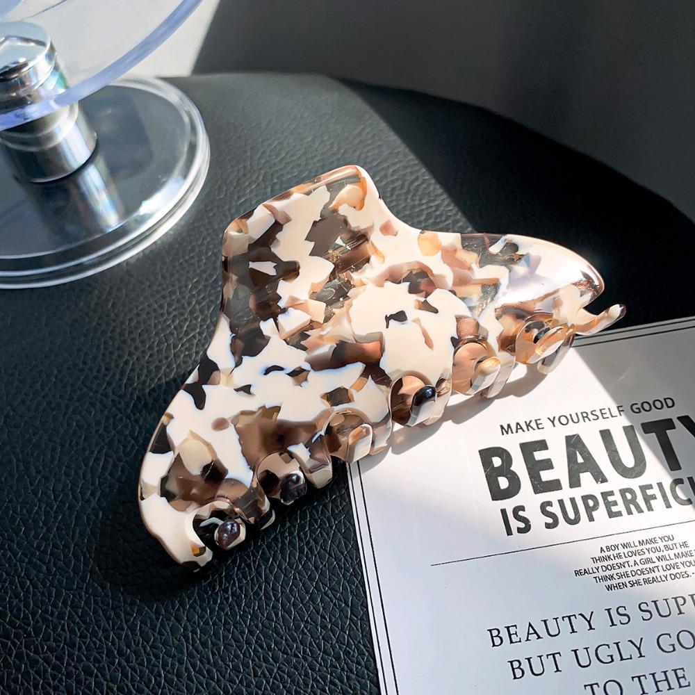 Hair Clip Fresh Acetate Hair Claw Solid Color Tortoiseshell Hair Claw Printing Shark Clip  Girls
