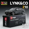 Bburago 1:64 LYNK&CO Z10 Coupe Alloy Sports Car Model Diecasts Metal New Energy Vehicles Car Model Simulation Childrens Toy Gift