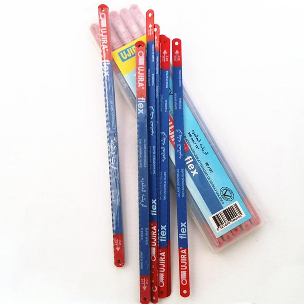

10PCS Hacksaw Blade 300mm Hand Saw Blades 14T/18T/24T Bi-Metal For Meat Wood Cut Flexible Steel Folding Saw Blades Cutting Tools 24T