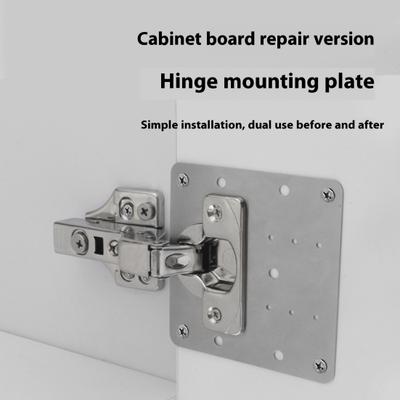 6Pcs Cabinet Hinge Repair Plate Kit Rust-Resistant Large Hinge Repair Board Door Hinge Repair Kit Plate with Mounting Screws