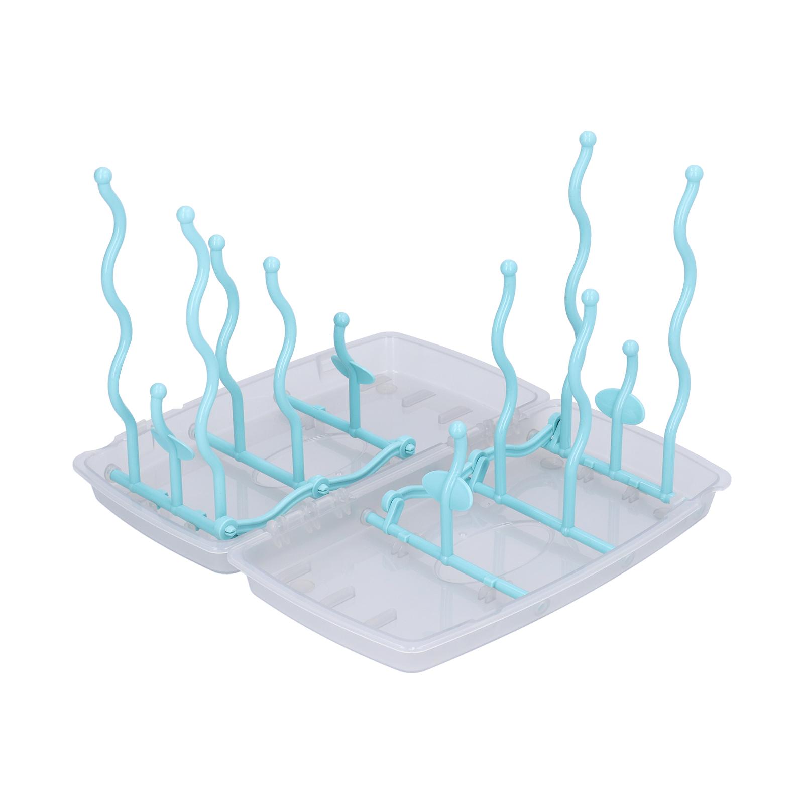

Blue Baby Bottle Drying Rack Detachable Plastic Cup Dryer Foldable Tray Drying Holder