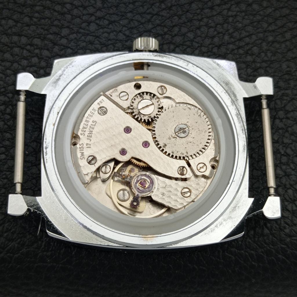 SWISS VINTAGE HAND-WINDING MENS REFURBISHED WHITE COLOR DIAL WATCH A707303-1