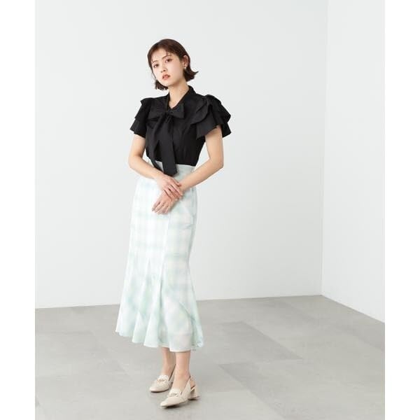 Jill by Jill Stuart Ombre Check Mermaid Long Skirt