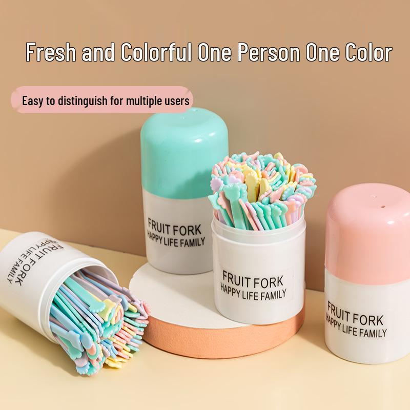 Disposable Plastic Fruit and Dessert Fork Set - Two-Pronged, Small Forks for Pastries, Cake, and More