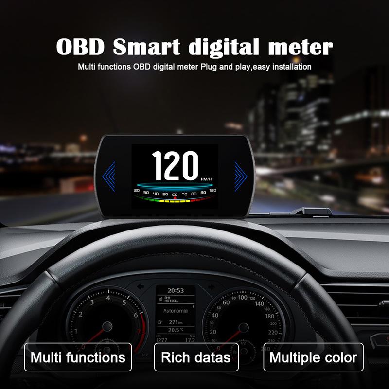 P12 Car HUD OBD2 Head Up Display Car Gauge Smart Digital Meter Speed Fuel Read Fault Code Car Driving Computer