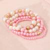 Set di 4 Braccialetti con Perle a Forma di Cuore e Perline per Donna