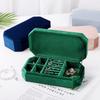 Velvet Travel Jewelry Organizer With Multi Compartment Storage For Home And Travel Use