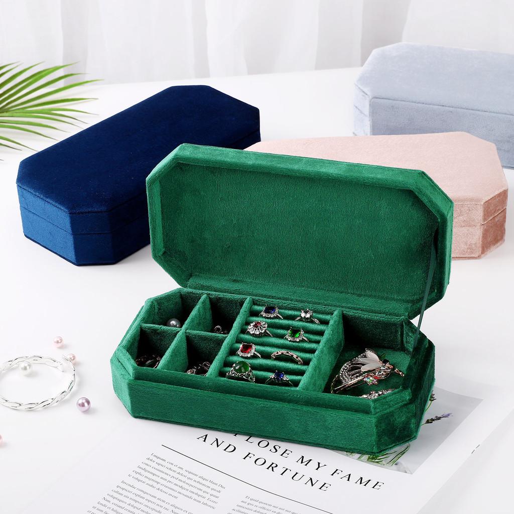 Velvet Travel Jewelry Organizer With Multi Compartment Storage For Home And Travel Use