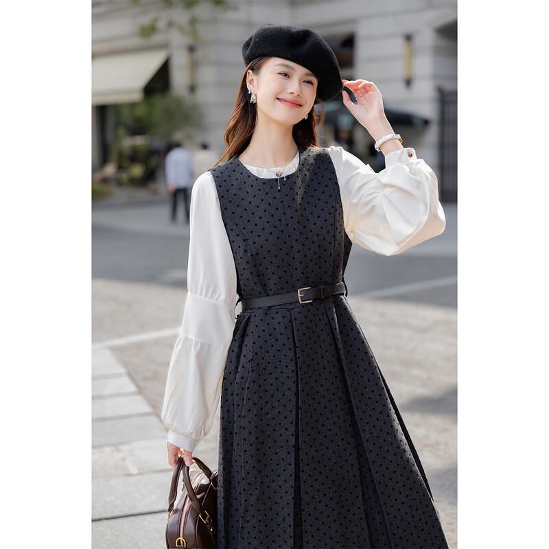 Mocana French Retro Polka Dot Vest Dress