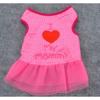Pet Puppy Clothes Patch Embroidery Love Mom Skirt Love Dad Vest