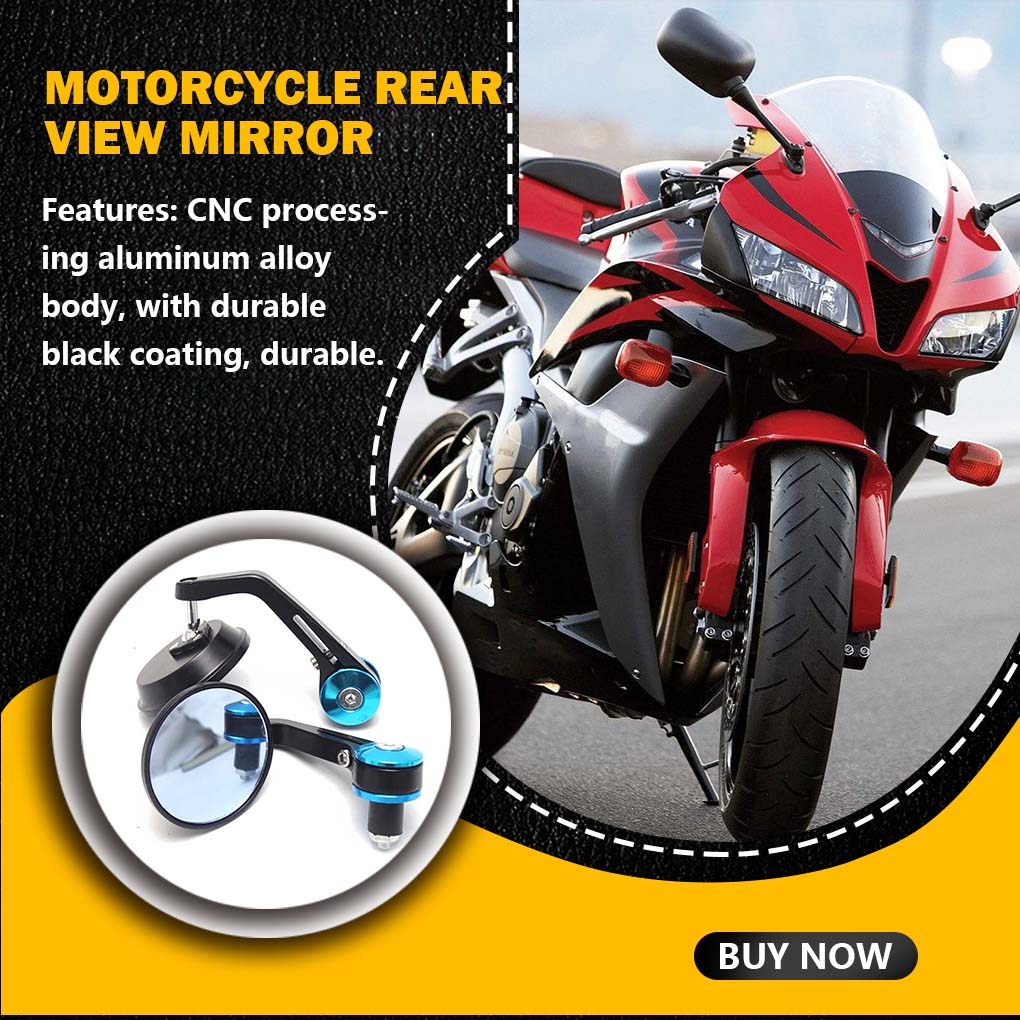 Pack of 2 Motorcycle Rear View Mirrors Durable 360 ° Rotation Adjustable Wide Angle Handy Installation Moped Accessories