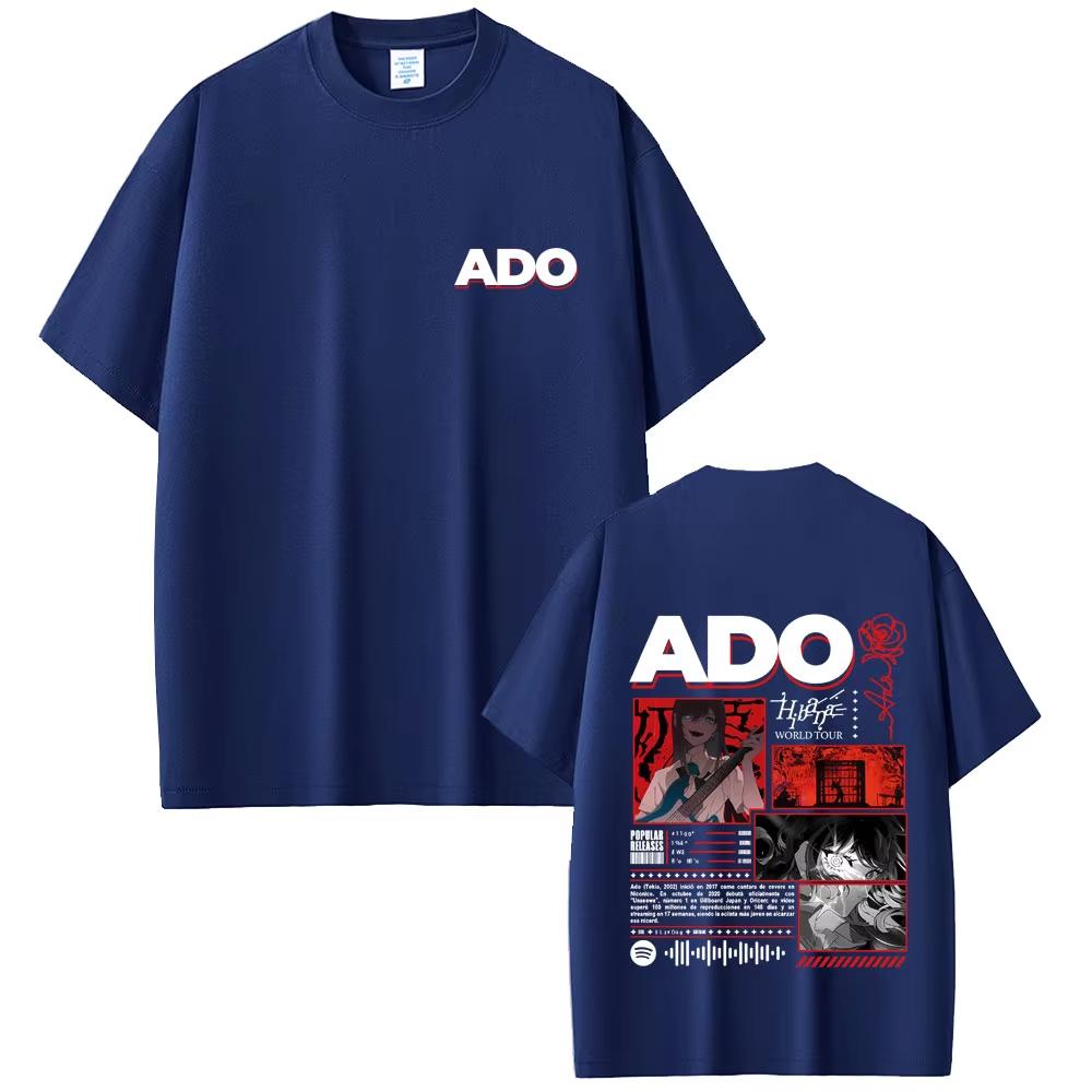Limited Ado Hibana World Tour 2025 T-shirt Summer Men Women Fashion Pop Music Streetwear Male Japanese Style Short Sleeve Tshirt
