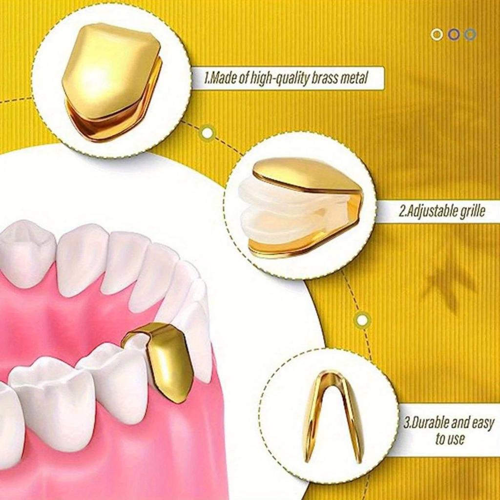 Gold-Plated Hip Hop Single Tooth Cap - Trendy Rapper Jewelry for Men