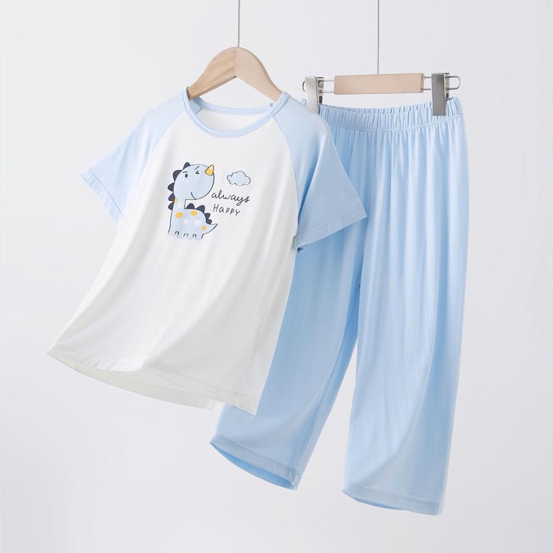 

2025 Мультямные Модальные Пижамы с Длинным Рукавом для Мальчиков - Весенне-Летний Комплект для Дома 130 (For 120-130cm/50-60 lbs)