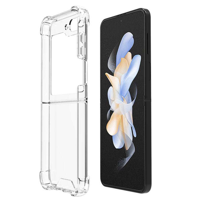 

For Samsung Galaxy Z Flip5 5G Foldable Design Cell Phone Case PC+TPU HD Clear Phone Back Cover A