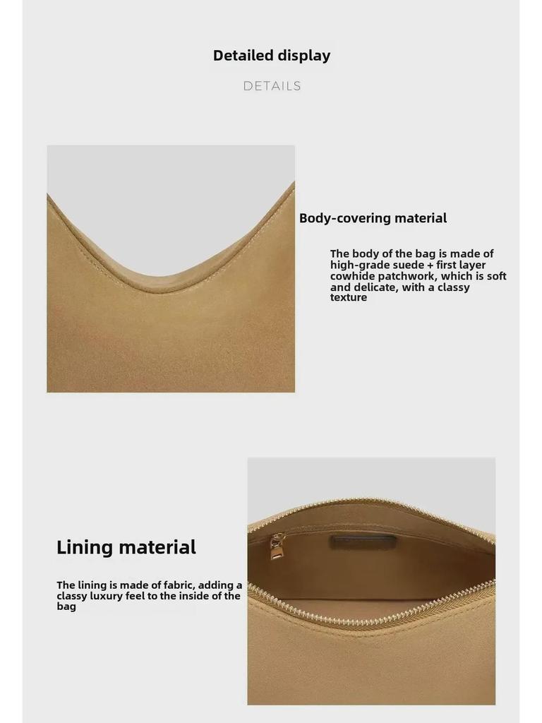 Verified French Chic Crescent Shoulder & Handheld Hobo Bag