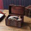 Lockable Wooden Organizer Medicine Box Password Protected Retro Woven Car Storage