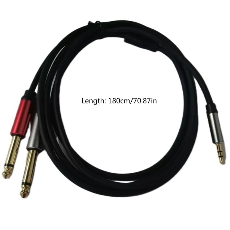 1.5m Audio Line 3.5mm TRS To Dual 6.35mm TS AUX Cable for PC Headphone Mixer Amplifier 3.5 To Double 6.5 Mono Jack Cable
