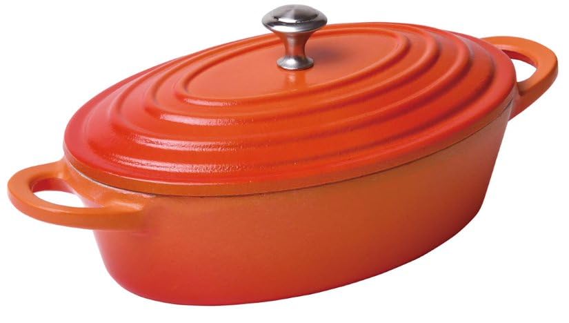 Yamaco Healthy Cooking Pot, Oval, Orange, 600ml, 783359