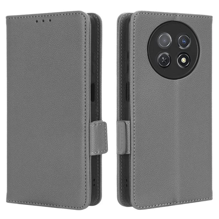 

Чехол для телефона с текстурой личи для Huawei nova Y91 4G / Enjoy 60X, чехол-кошелек-подставка из искусственной кожи