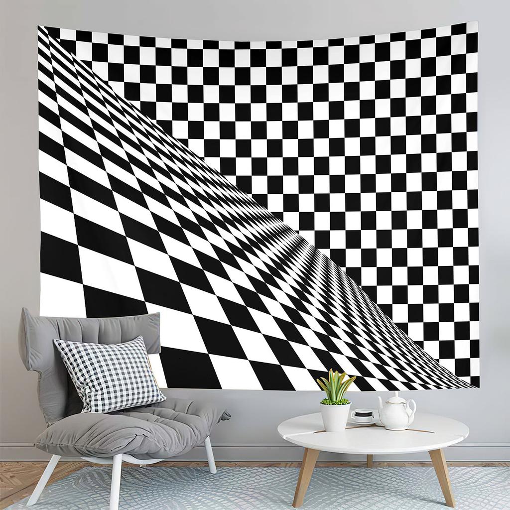 Checkerboard Tapestry Black and White Pattern Tapestry Abstract Style Tapestry Wall Hanging Tapestries Living Room Bedroom Dorm