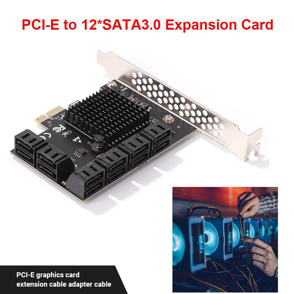 Controller Adapter Workstations Servers SA3112J PCIE Adapter 12 Port 6Gbps PCI-Express X1 To SATA 3.0 Expansion Card