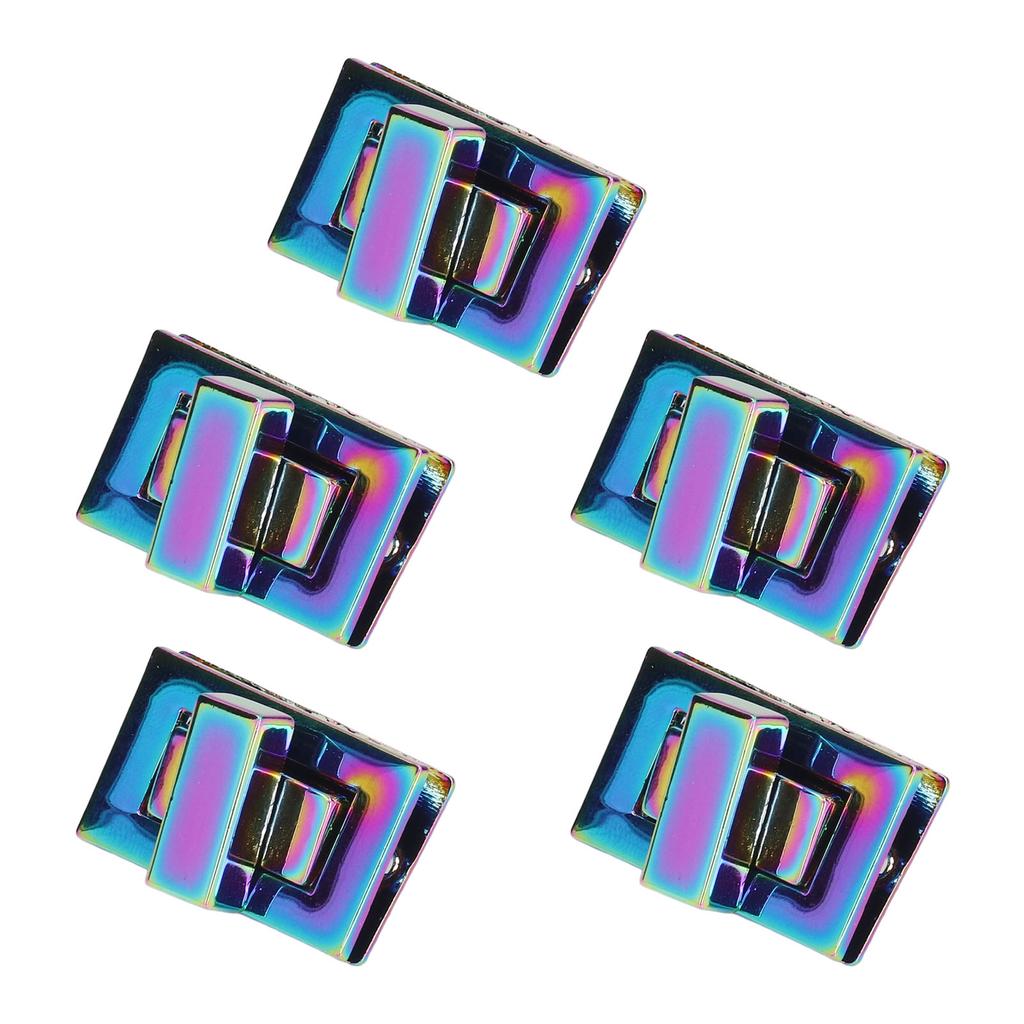 5 Set Twist Locks Colorful Rectangular Durable Exquisite Bag Closures for DIY Shoulder Bags Purses