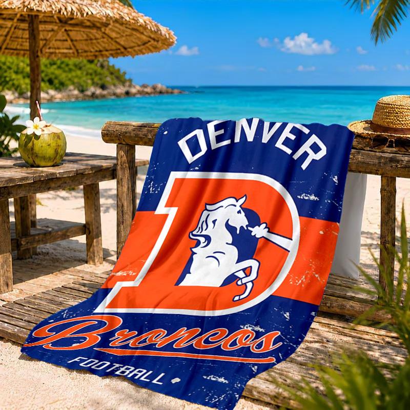 Denver Broncos Logo Strandtuch, Schnelltrocknend, Pflegeleicht, Geeignet für Fitness und Strandurlaub, Sport-Essential