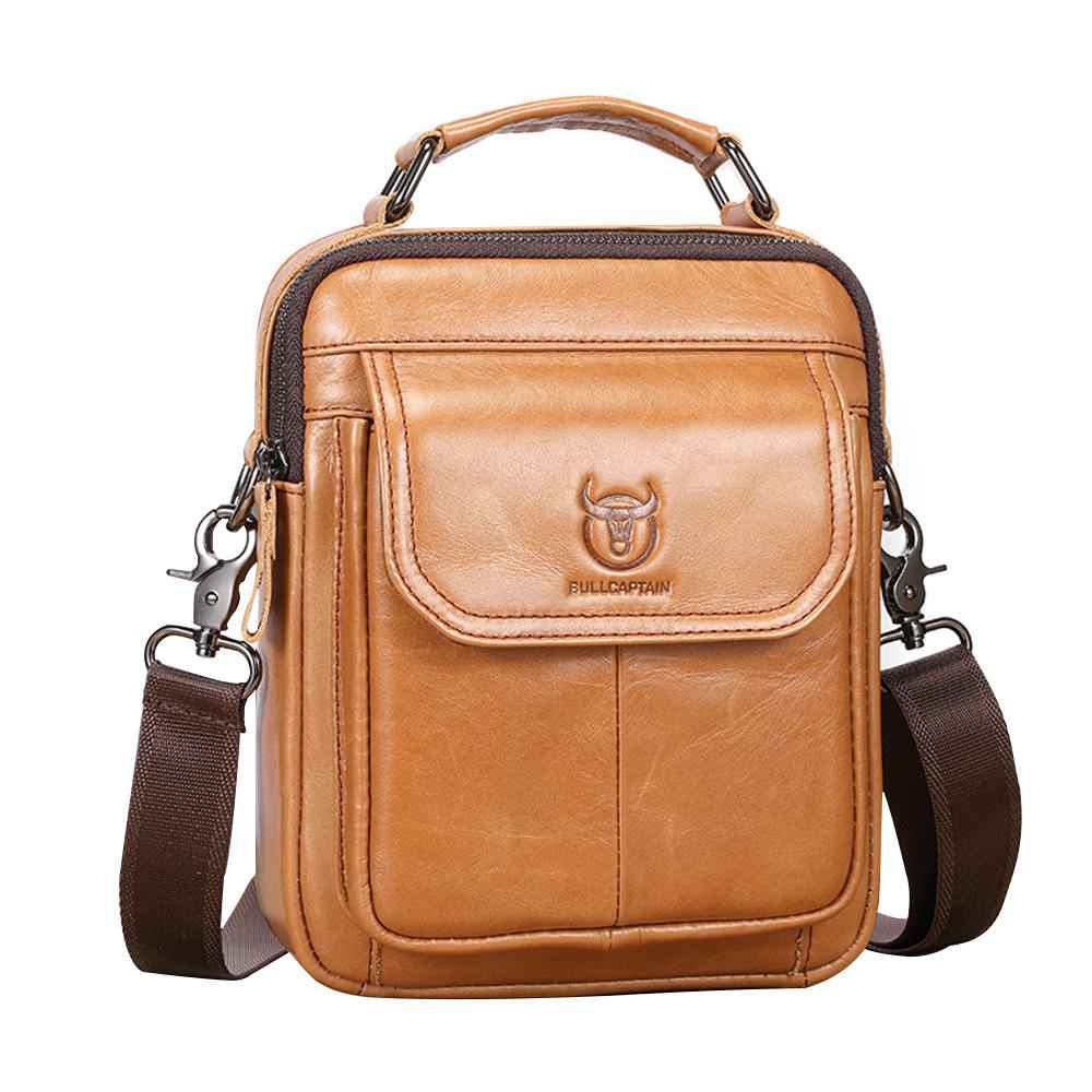 Men"s Sling Bag Genuine Leather Shoulder Bag Retro Cross Body Bag Vintage Messenger Bags