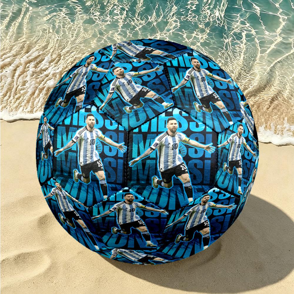1pc Messi Celebration Soccer Ball Size 5, Suitable for Practice Matches/tournament Training for Sports, Lightweight and Durable. C70111