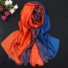 190*110cm Women Chiffon Scarf Gradient Color Protection Spring Summer Multicolor Printed Shawl Poncho Beach luxury ladies retro