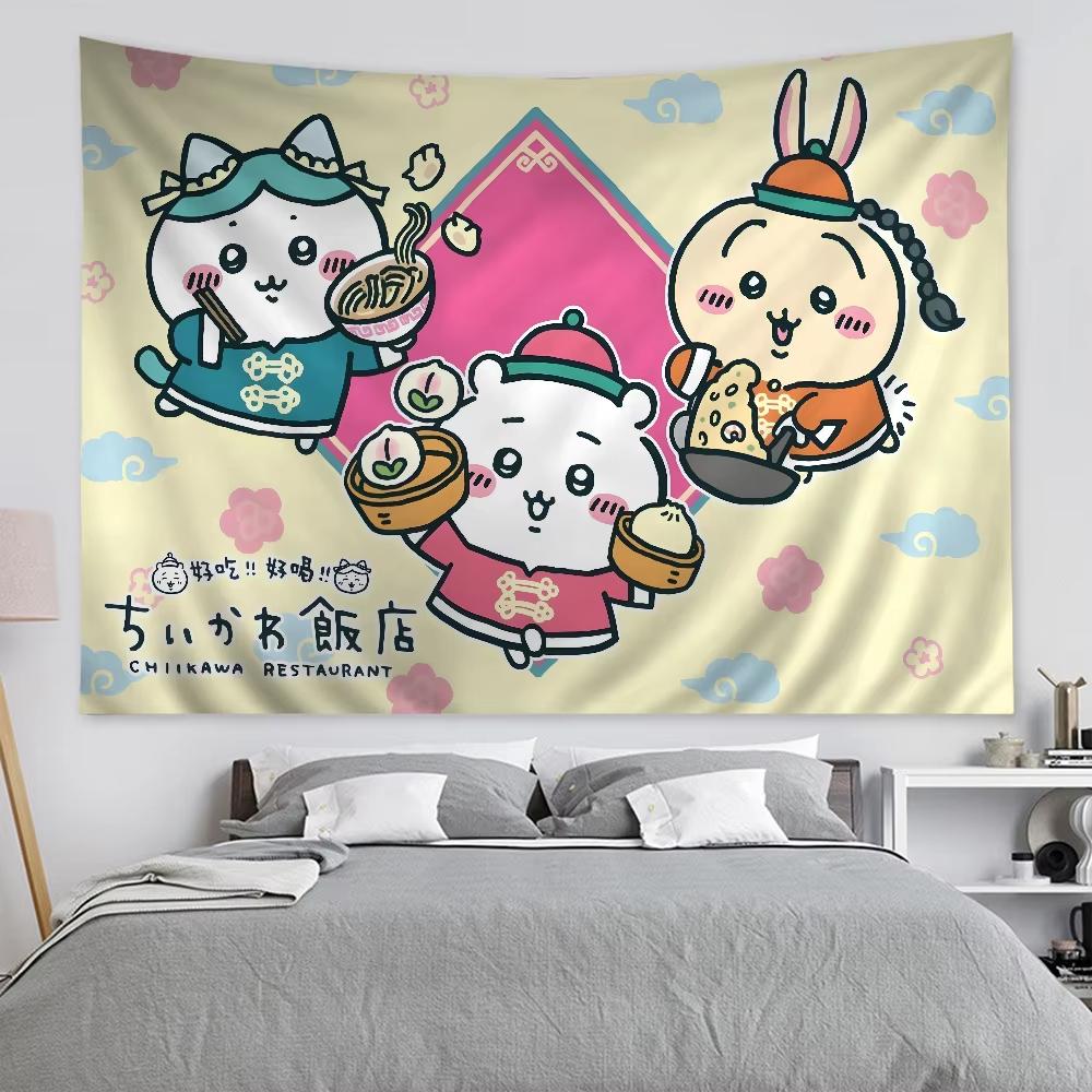 

Kawaii Usaki Cute Chiikawa Cartoon Tapestry Room Decoration Home Decor Bedroom Wall Hanging Fabric 29x37in