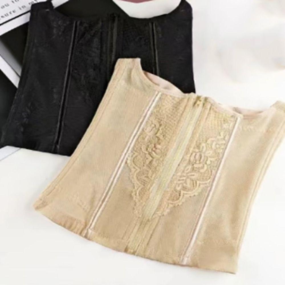 9 Steel Bones Waist Trainer Shapewear Zipper Girdle Body Shaper Lace Flower Abdominal Belt  Seaside