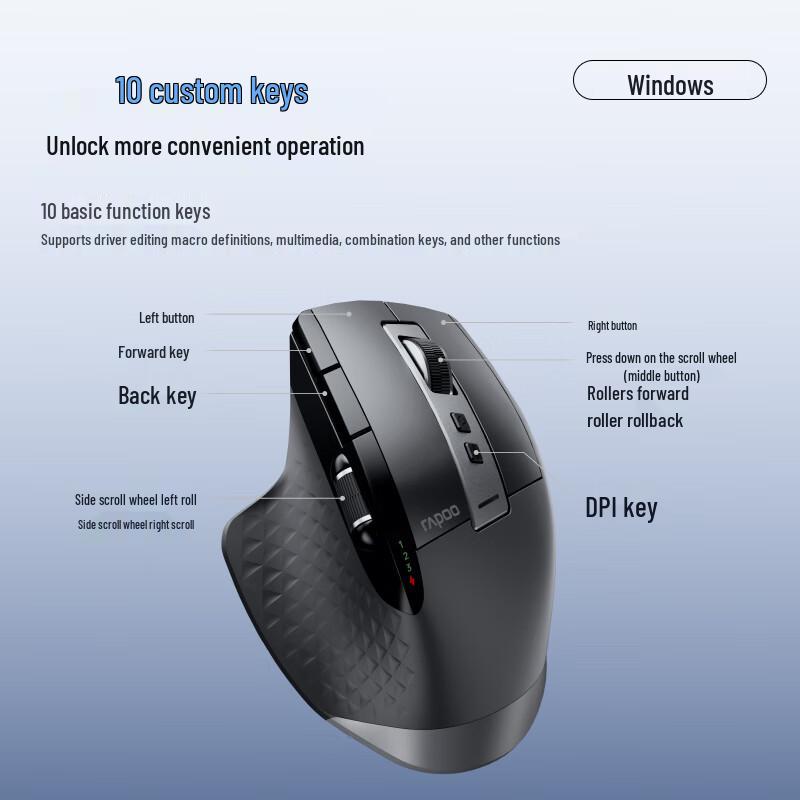 Rapoo MT760 Multi-mode Ergonomic Office Mouse