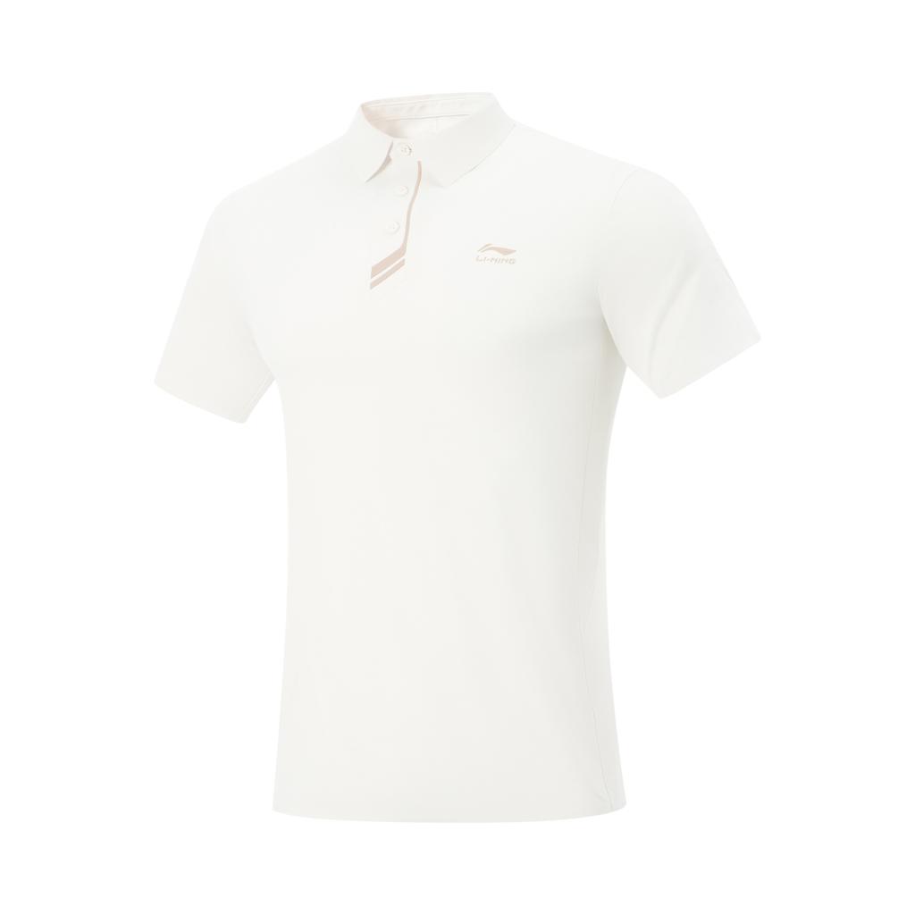 Li Ning Glory Series Sports Fashion Versatile Casual Breathable Letter Short Sleeve Polo Shirt Men Polo Shirts White APLV673-1